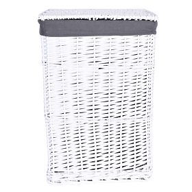 Wicker Basket 48x36x66 cm - 114L - White-Grey