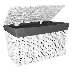 Wicker Chest 65L 56x34x34 cm White-Grey