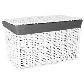 Wicker Chest 65L 56x34x34 cm White-Grey