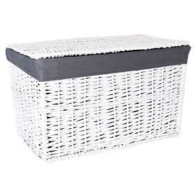 Wicker Chest 76x46x46 cm - 160L - White-Grey