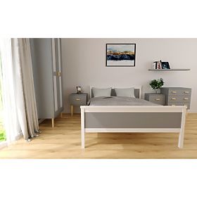 Wooden Bed Ikar 200 x 90 cm - Gray-White