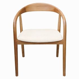 Wooden Chair Ludvika 2.0, Rounded, Natural/Cream