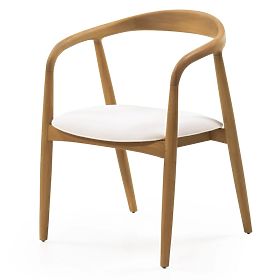 Wooden Chair Ludvika, Rounded, Natural/Cream