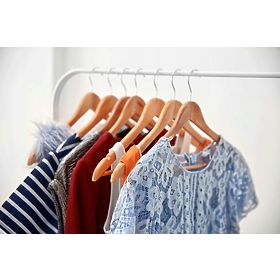 Wooden Hanger RONDO Set of 5 Light Brown