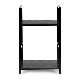 Wooden Modern Shelf Nightstand 2 Shelves LOFT Black, MODERNHOME