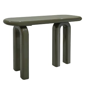 Writing Desk/Console Flambe 120 cm, Green/Grey, Glossy