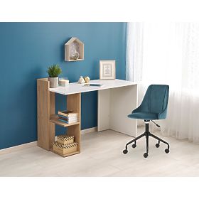 Writing Desk FINO - Golden Oak / White, Halmar