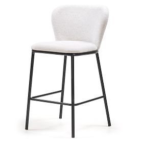 Yasmin II Bar Stool, Ecru/Black Legs, lectus