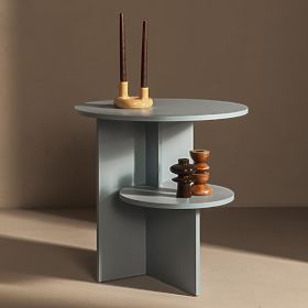 Yaso Round Side Table, Chalk Blue